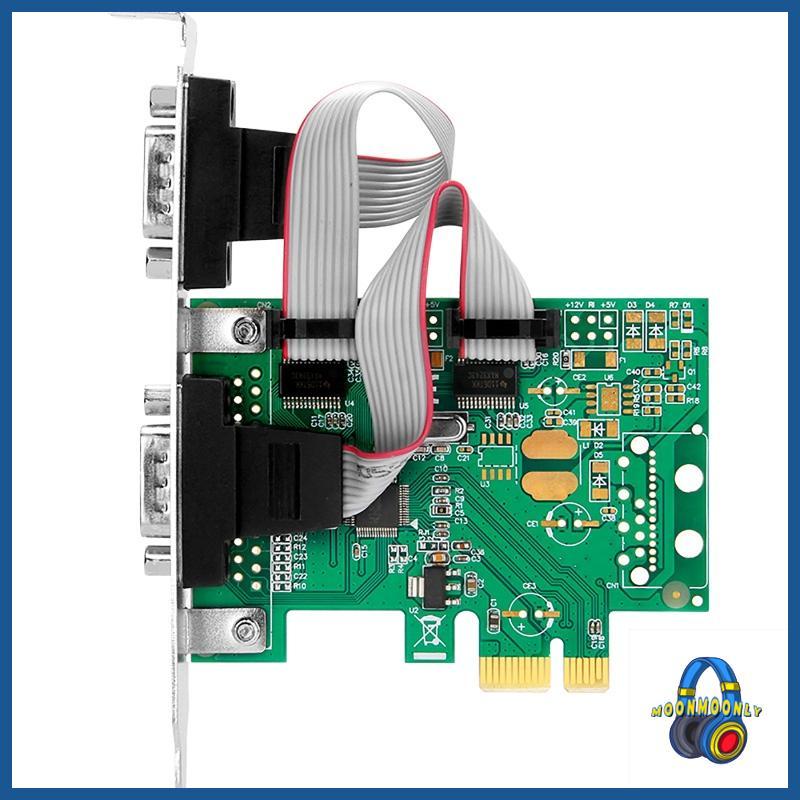 MOON PCI-E ถึง Dual Serial Combo Card RS232 PCI สําหรับ Express PCIe อะแดปเตอร์การ์ด 2 5Gb s ช่อง 10