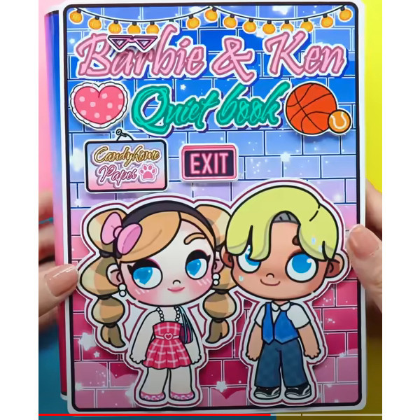 Toca Life World Quiet Book Toca Boca Barbie และ Ken หนังสือทํามือกระดาษตุ๊กตากระดาษบ้าน toca boca หน