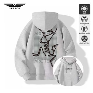 แขนยาว ผู้ชาย โอเวอร์ไซซ์ เสื้อฮู้ด เหมาะกับอากาศหนาว ลายพิม…