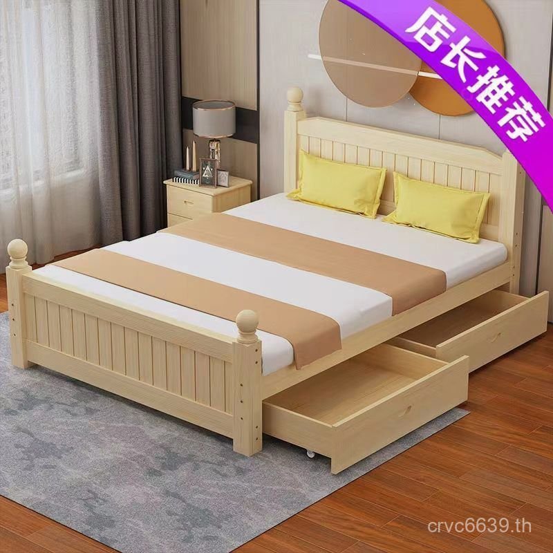 1m Pine แฟชั่น 1.2m ครัวเรือน Full เช่า Room เตียงไม้ 1.8 เตียงคู่สไตล์จริง 1.5m 21.35m WS0N