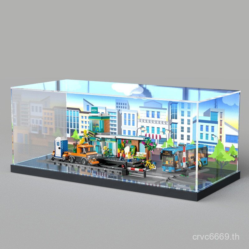กล่องเก็บของอะคริลิค Busle Box High Busy Bus 60335 City Model Display Train Station lego QUTV