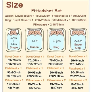 ผ้าปูที่นอนรัดมุม 4 in1 ชุดเครื่องนอน 100% Cotton Ready Stock ผ้าปูที่นอน 3/3.5 ฟุต 5 ฟุต 6 ฟุต
