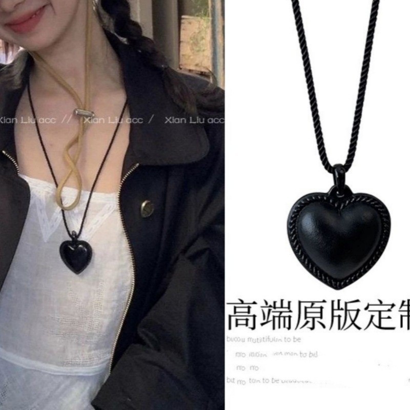 Fever Leather สร้อยคอเชือกถักหัวใจสามมิติ ins กระเป๋าใส่แว่นกันแดดกุญแจแฟชั่นทุกคู่