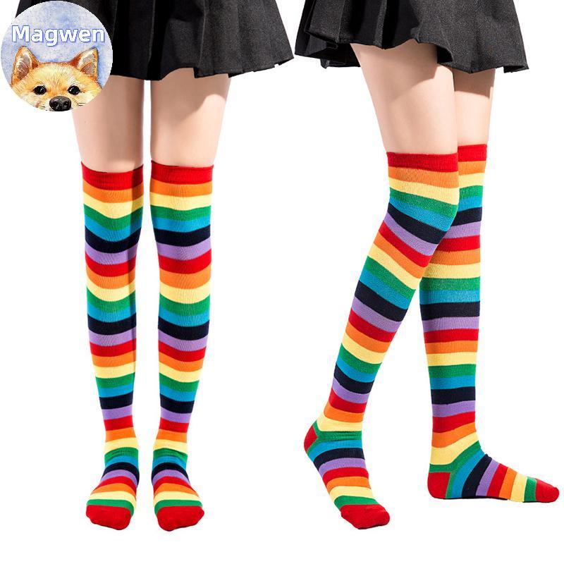 Magwen รองเท้านารายณ์สูง rainbow สไตล์ Sos สำหรับคอสเพลย์คริสต์มาสและปาร์ตี้