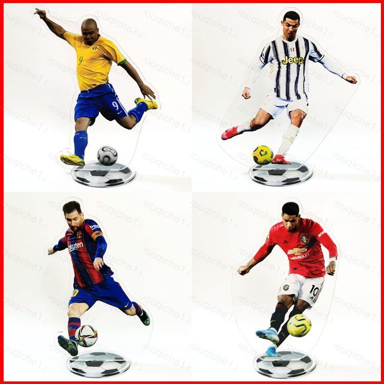SY2 ฟุตบอลโลกฟุตบอล Star Ronaldo Beckham Messi Mbappé Haaland Action Figure อะคริลิคของเล่นตารางขาตั