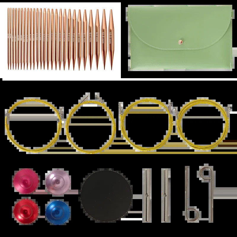 Aluminum Circular Knitting Needles Set Interchangeable Crochet Hooks Weaving Yarn Knitting Needle Ki