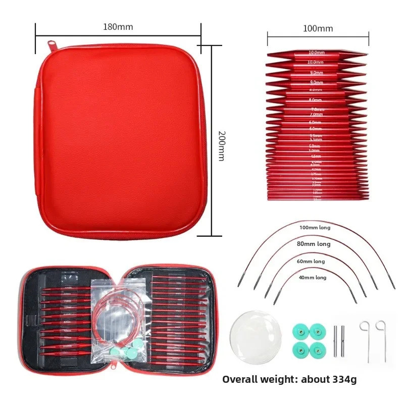 37 Pieces Knitting Needles Set Detachable Circular Interchangeable Knitting Needles Crochet Kit Mult