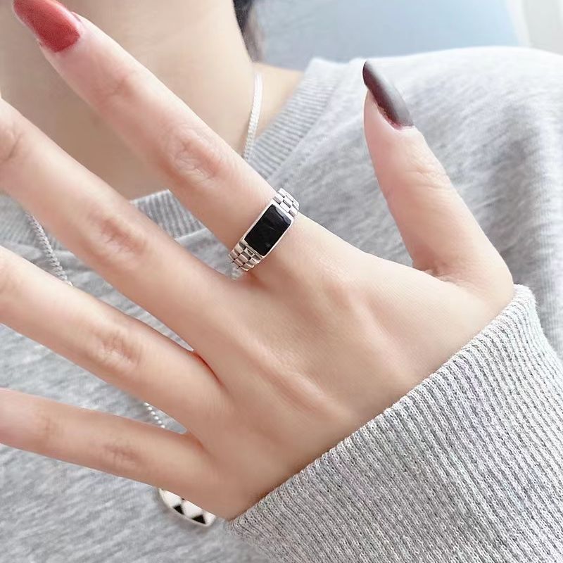 Hot Sale#Men's Ring Light Luxury Ring ins Niche High-End Exquisite Minimalist Style Glaze Accessorie