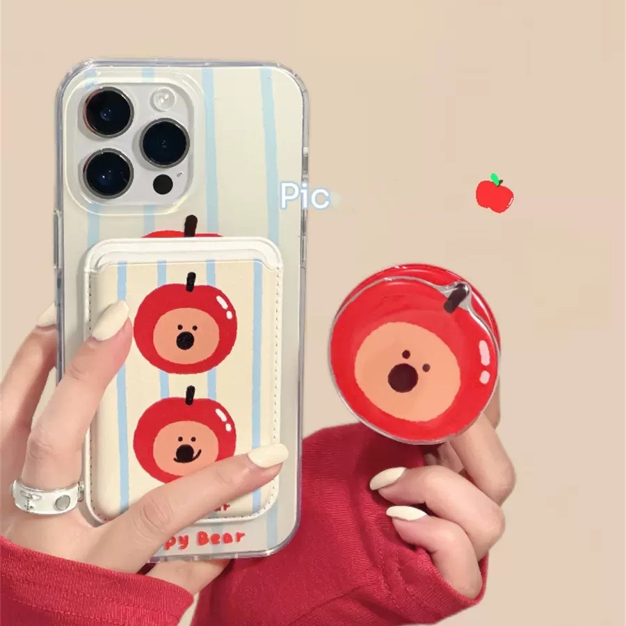 wallet magsafe magsafe wallet Persimmon Pepper Bear Magnetic Card Holder y200/Y300 เหมาะสําหรับ vivo