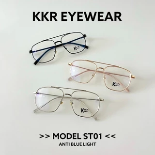 KKR EYEWEAR | แว่นตาสั้น/ยาว งานพรีเมี่ยม ทรงหยดน้ำกรอบคาด เลนส์กรองแสงสีฟ้าบลูบล็อค ชายหญิงใส่ได้ เปลี่ยนเลนส์ได้ ST01