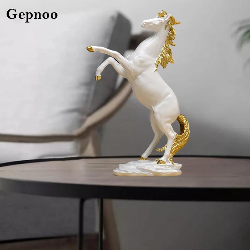 [Gepnoo] ตุ๊กตารูปปั้นม้าลาดเอียงเดสก์ท็อปตู้ไวน์ตกแต่งงานศิลปะของขวัญ - รูปที่ 7