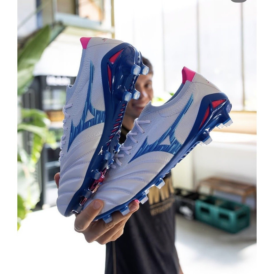 รองเท้าฟุตบอล Mizuno MORELIA NEO III PRO ถักสีดำและแดง Made in Japan ขนาด 6Q9L