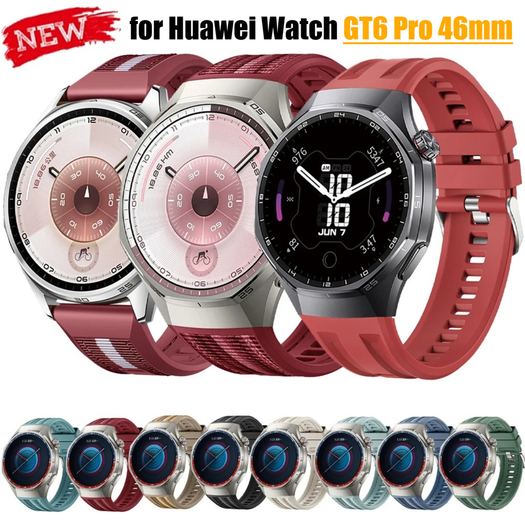 สายรัดสําหรับนาฬิกา Huawei GT6 Pro 46 มม.สายรัดข้อมือไนลอนทอสร้อยข้อมือซิลิโคนสําหรับ Huawei Watch GT6 Pro Band อุปกรณ์เสริม
