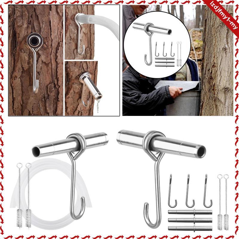 [leipupa] ชุดแตะต้นไม้เมเปิ้ลทนทานพร้อมตะขอชุดก๊อกหยด Sap Maple Metal Maple Spiles สแตนเลสสําหรับ Ya