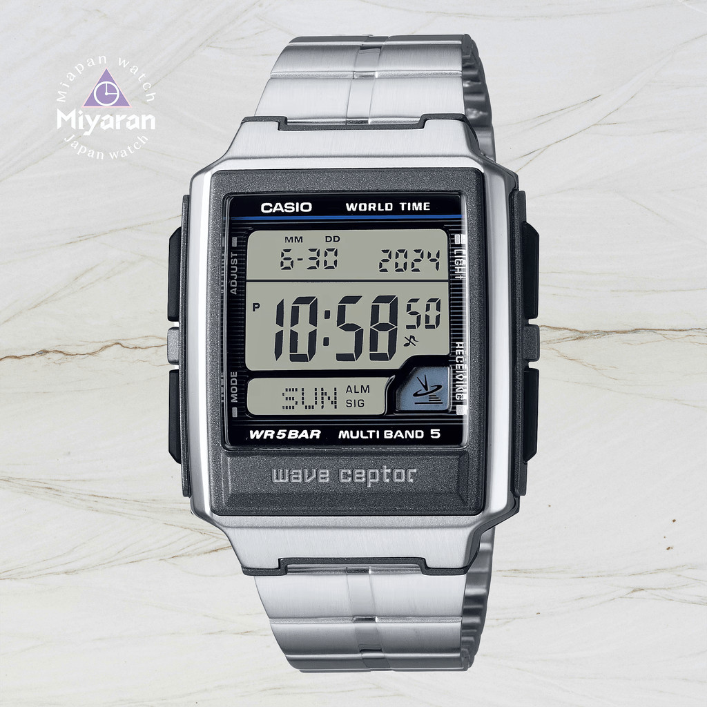 CASIO Multi-Band 5 WV-59RD-1AJF WV-59RD-1A นาฬิกาวิทยุ ตัวเรือนเรซิน/สแตนเลสสตีล สายโลหะ กระจกเรซิน《