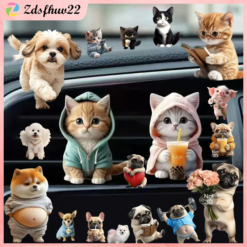 จัดส่งด่วน🚀[ZFV] รถ Cat Air Freshener Diffuser Outlet Vent คลิปน้ําหอม Air Outlet Aroma Diffuser คลิประบายอากาศรถตกแต่งภายใน