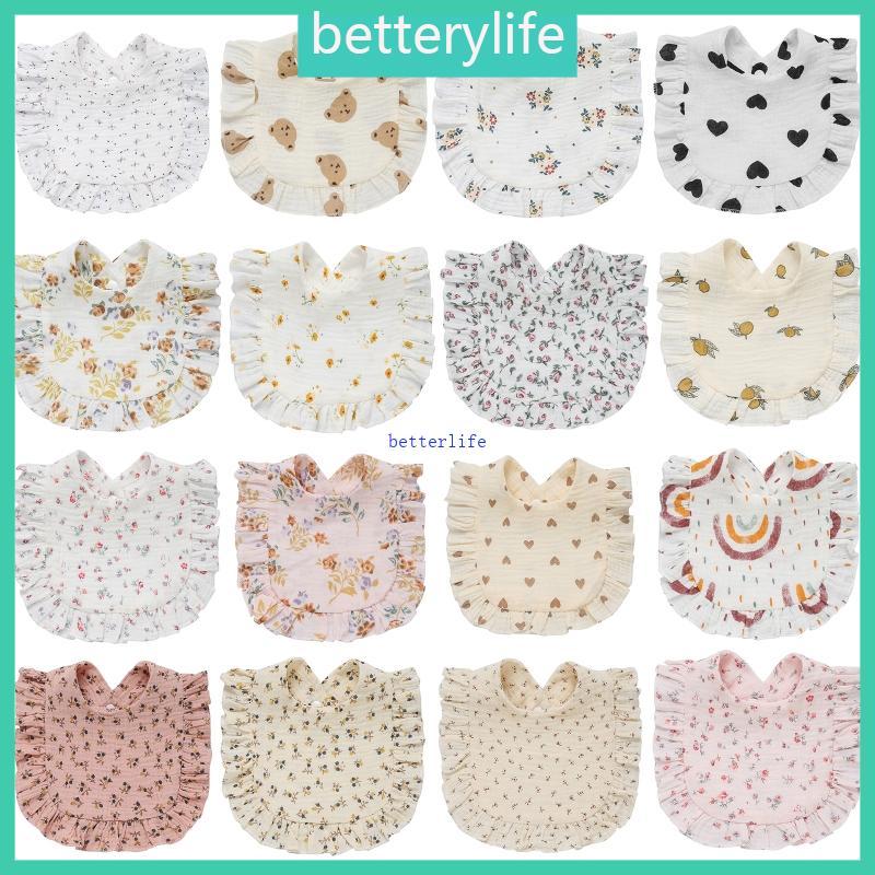 BTF ผ้าฝ้าย Ruffles Bib ทารกแรกเกิด Bib Bibs Burp ผ้า 1 ขั้นตอนหัวเข็มขัด Bib ผ้าพันคอคอ