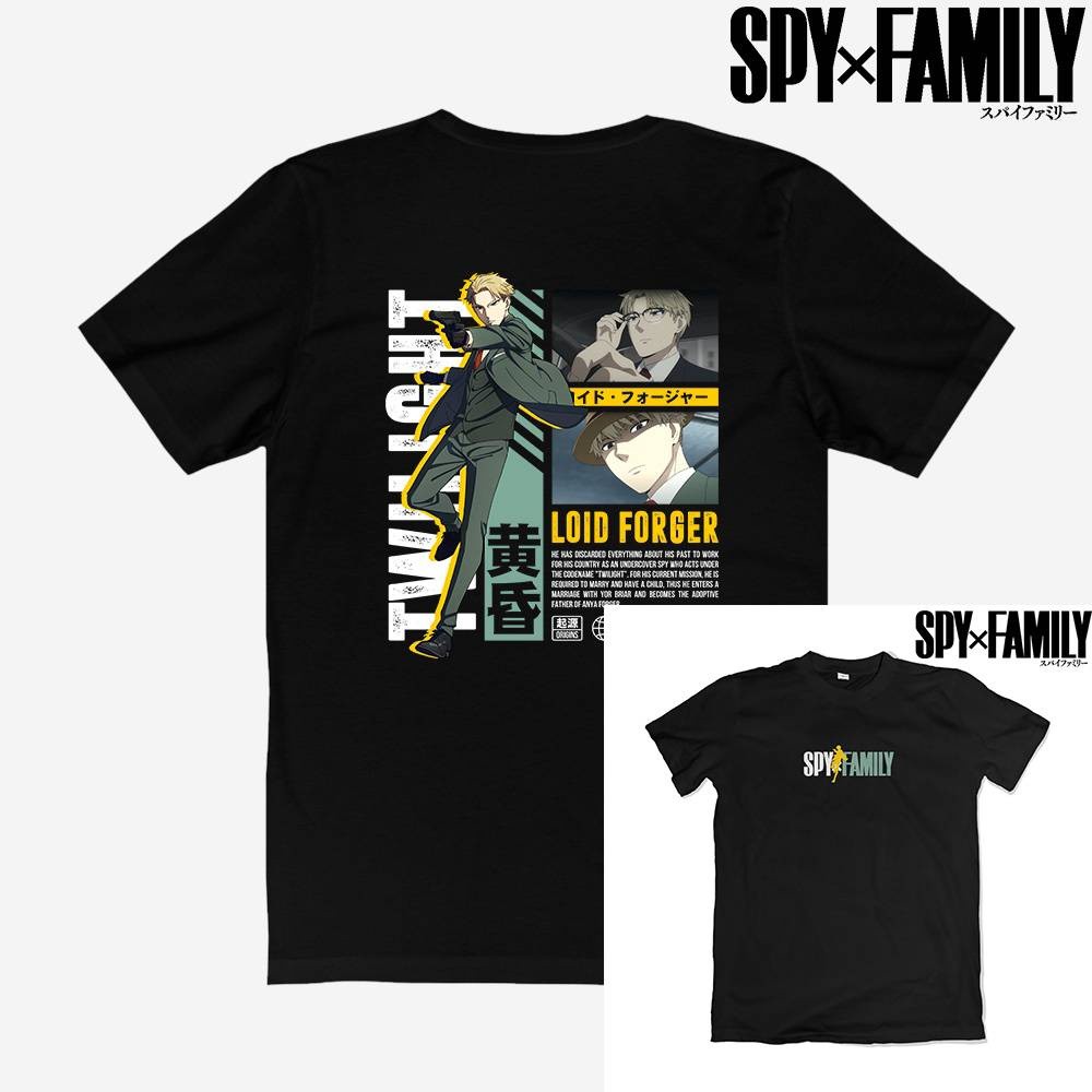 คอลูกเรือเสื้อยืดคอกลมYyds เสื้อยืดแขนสั้นลําลอง พิมพ์ลายอนิเมะ Spy X Family Loid Forger Twilight