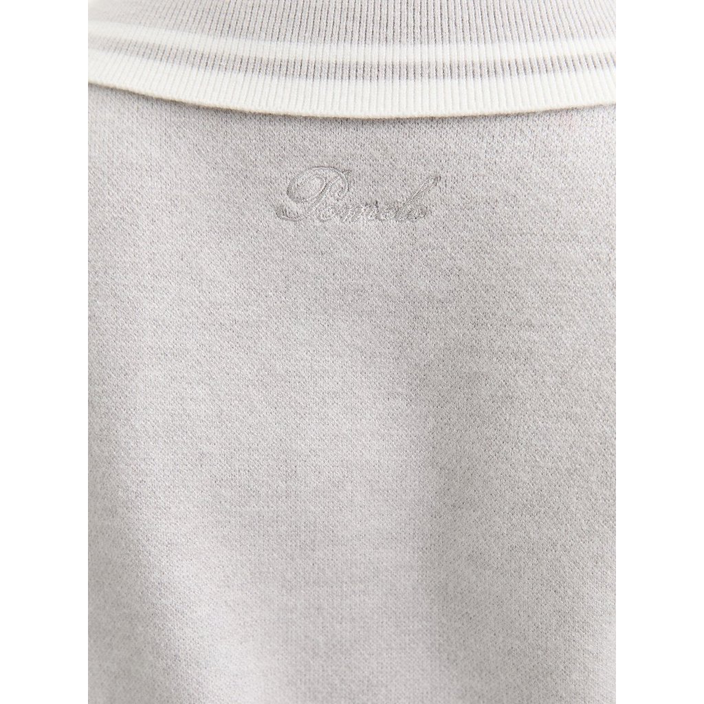 [Pomelo] เสื้อโปโลผ้าถักลายหัวใจ / Heart Polo Knit Top — صورة 4