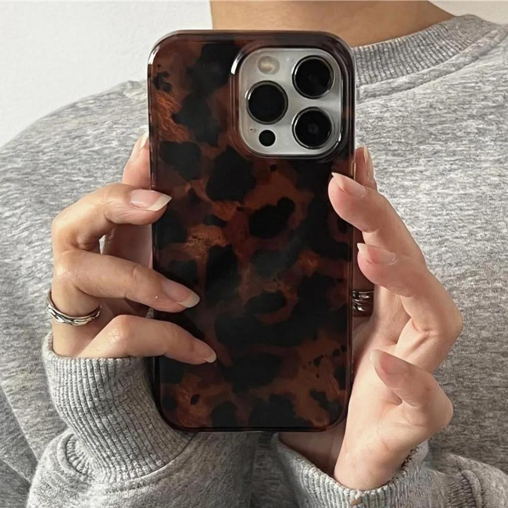 Retro Amber Texture เลเซอร์เคสโทรศัพท์เหมาะสําหรับ iPhone 17 16 Pro Max 15 14 13 12 11 Plus 16E soph
