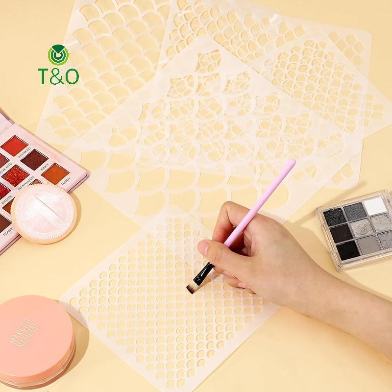 T & O ปลา Scale Stencils ภาพวาด Stencils สําหรับภาพวาดแต่งหน้า Stencil นํากลับมาใช้ใหม่ Face Paint S