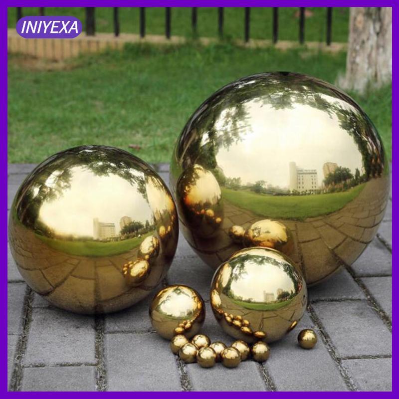 [Iniyexa] 304 Stainless Hollow Ball Seamless Mirror Ball Sphere Home Garden Gold