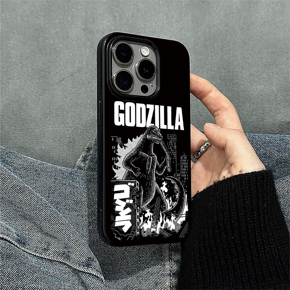 เคสไอโฟน13 ลายก็อตซิลล่า สีดำเท่ห์ สำหรับ iPhone 11 12 13 14 15 16 17 Pro MAX 14 15 16 Plus XR XS MAX 12mini SE2 7Plus