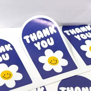 (ซื้อ2ลด20บาท)สติ๊กเกอร์ขอบคุณ ThankYou Sticker เพิ่มความน่ารักสวยงามให้กับสินค้า กันน้ำได้ แช่น้ำได้100%