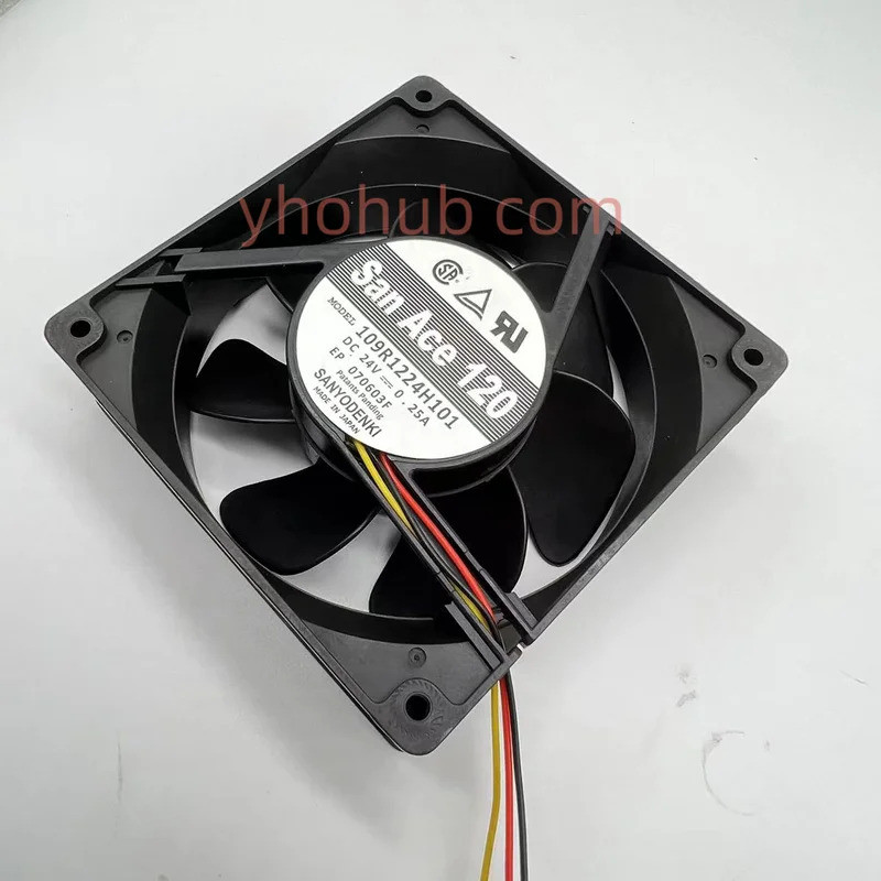 SANYO DENKI 109R1224H1011 DC 24V 0.25A 120x120x38 มม.พัดลมระบายความร้อนเซิร์ฟเวอร์