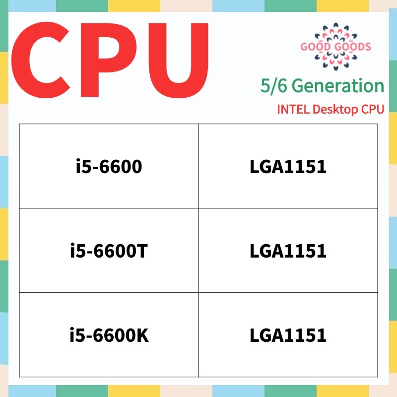 I5-6600 i5-6600T i5-6600K 5th/6th generation INTEL Core เดสก์ท็อป CPU LGA1151