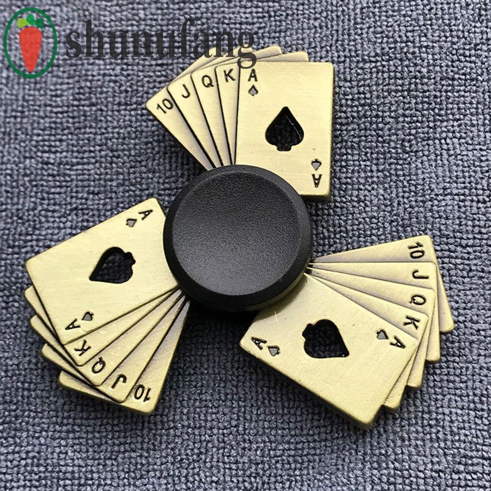 UNUF Finger Spinner, โลหะ Cool Fidget Spinner, Hand Spinner ภายนอกเรียบทองเหลืองสีตลก Hand Spinning 