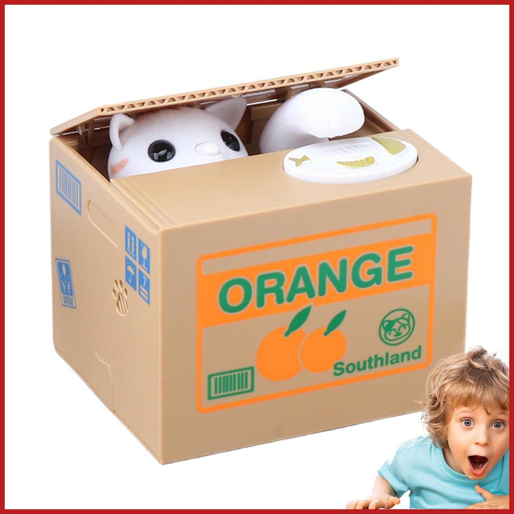 Coin Bank Saving Money Box Cat Stealing Design Saving Can ATM Banks สําหรับวัยรุ่นหญิงห้องนอนห้องนั่