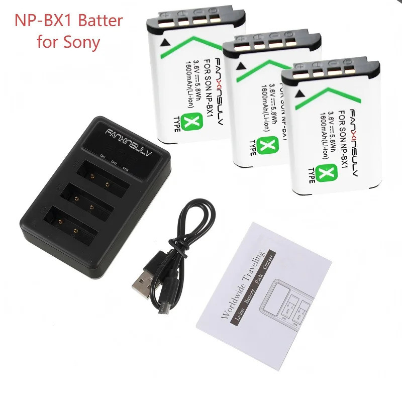NP-BX1 สําหรับ Sony zv1 แบตเตอรี่กล้อง RX100M7 M5A M6 การ์ดสีดํา M2 M3 HX60 HX300 M4 M5 RX1R WX500 H