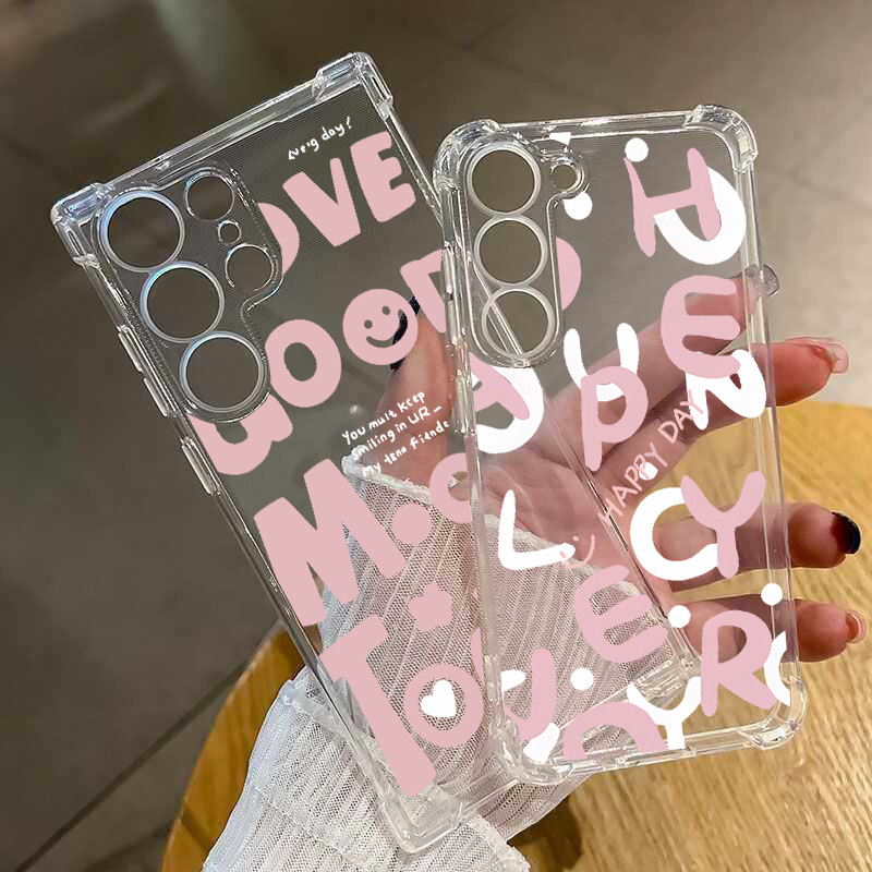 For Samsung เคสซัมซิง A50/A30s A50s ดอกไม้สีแดง M14 4G A05 A03s เคสโทรศัพท์ป้องกันตกแบบสี่มุม A36 A06 5G A11 A07 A
