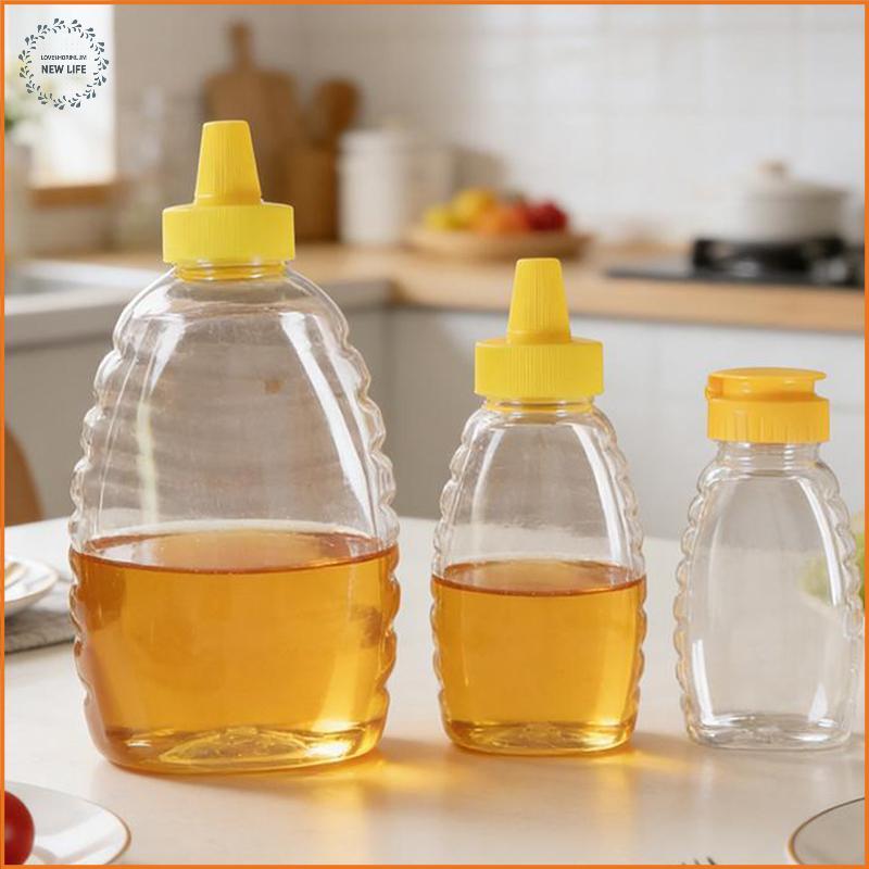 [LS] 180/320/360/720 ML ใสนํามาใช้ใหม่พลาสติกขวดน้ําผึ้งบีบขวดน้ําผึ้งคอนเทนเนอร์ผู้ถือที่มีฝาปิดพลิ