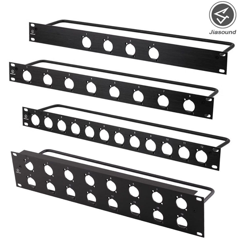1U 2U Rack Patch แผง 8 12 16 24 Way Channel Flight Case Mount สําหรับ XLR Connecctor ชายหญิง SpeakOn
