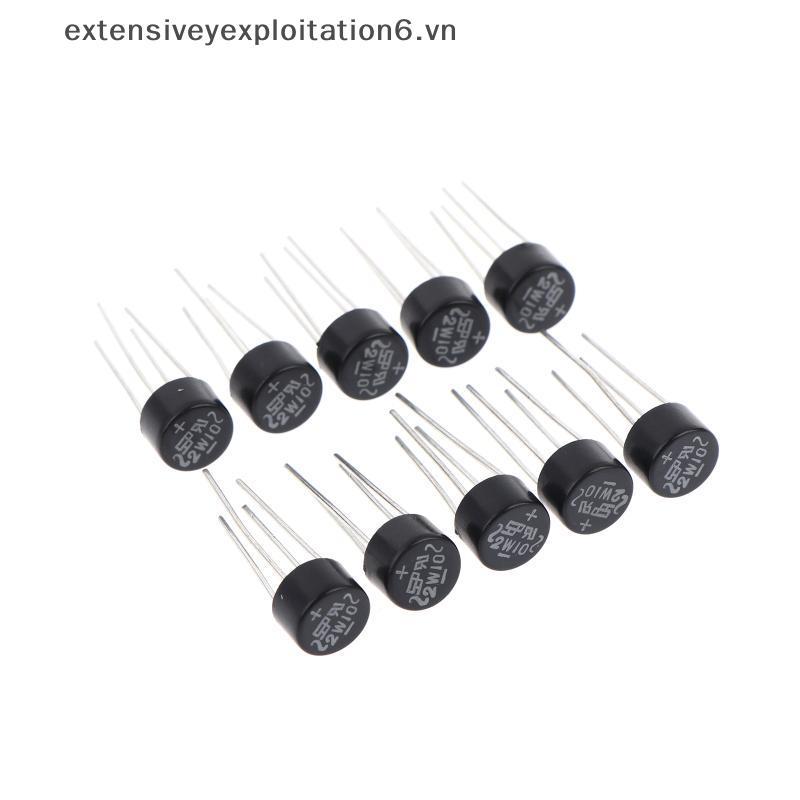 ขยาย 10/20/30 ชิ้นใหม่ 2W10 2A/1000V ไดโอดสะพาน Rectifier รอบ Vridge Rectifier Bridge Sta.