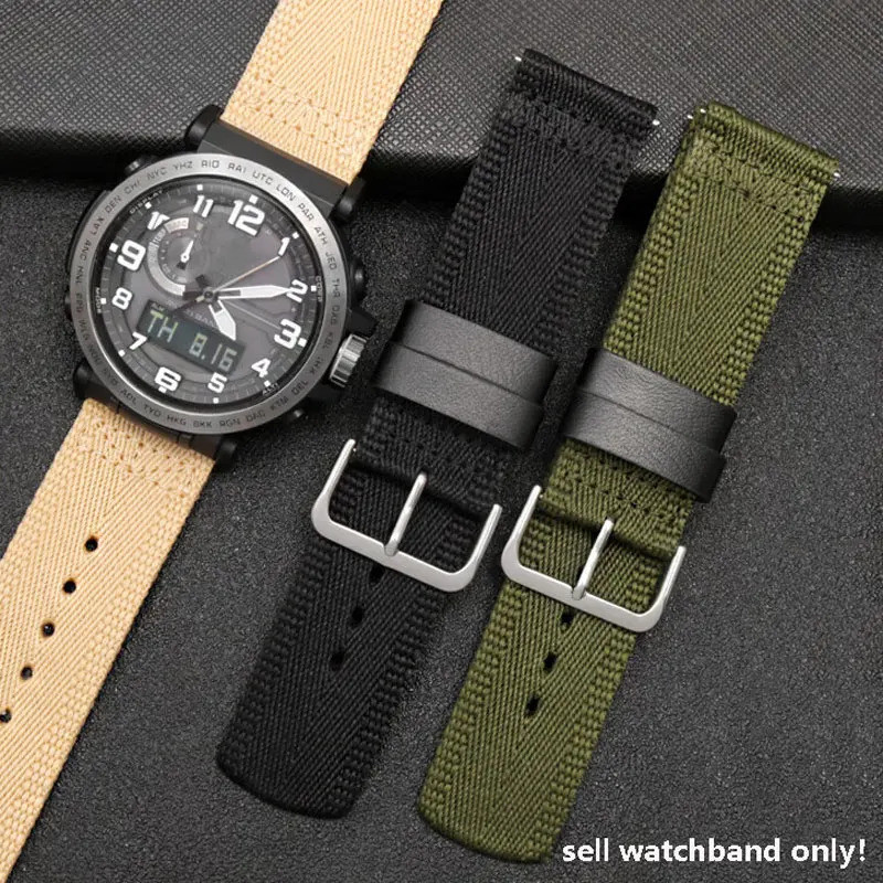 23 มม.ไนลอน quick release สายนาฬิกาสําหรับ Casio mountain นาฬิกา PRW-60Y/61/50Y/70Y/30 PRW-6900Y/680