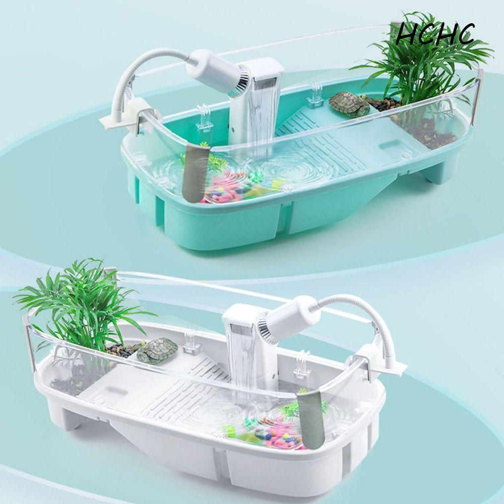 ELLSWORTH Turtle Tank, Bask Platform Bottom Drain Turtle House, 360° ดูพื้นที่มัลติฟังก์ชั่น Anti-es