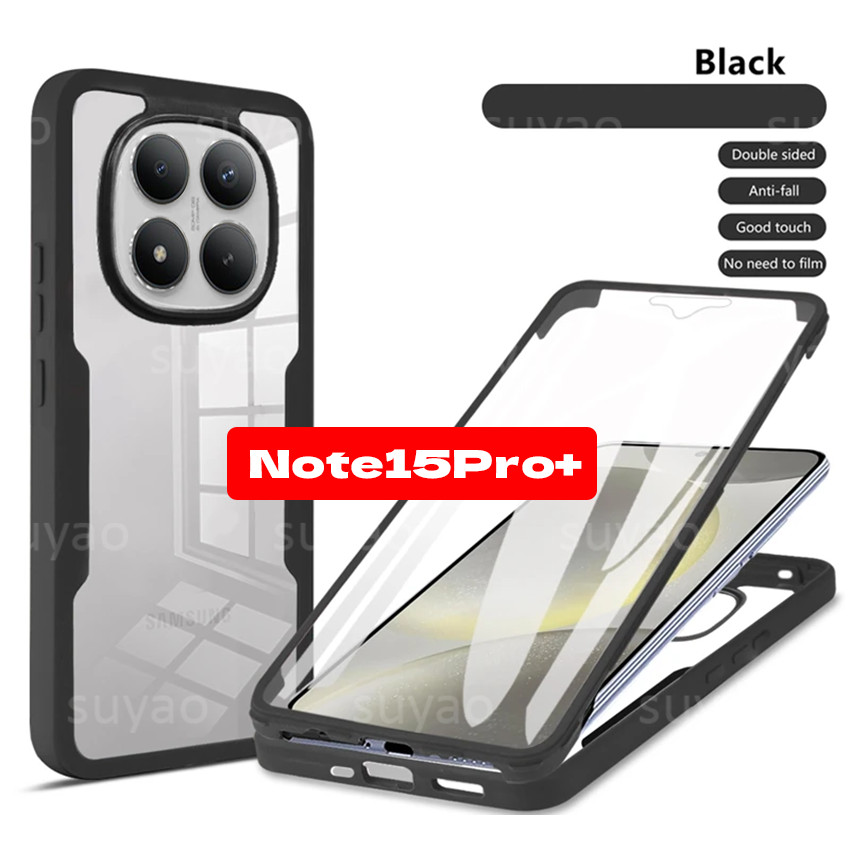 สําหรับ Redmi หมายเหตุ 15 Pro Plus ProPlus 14 2026 เคสโทรศัพท์ Full Body 2 In 1 สองด้านป้องกันกรณี Note15Pro + Note15 360 ด้านหน้า + ด้านหลังกันกระแทกซิลิคอนปกหลัง