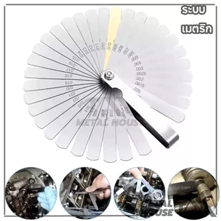 ฟิลเลอร์เกจ 32 เกจวัดความหนา 32ใบ ใบเลื่อยเมตริก 0.04-0.88mm เครื่องวัดความหนาสำหรับวัดเครื่องมือ