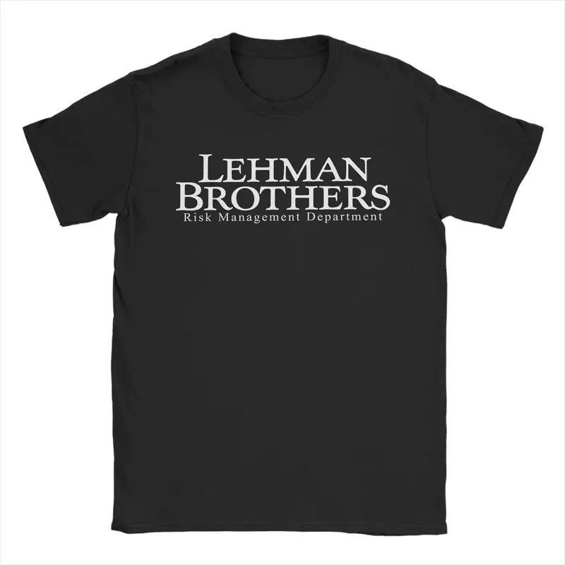 Lehman Brothers Risk Management Department T เสื้อชายหาด Harajuku เสื้อยืด Lelaki Kapas Tulen Crewne