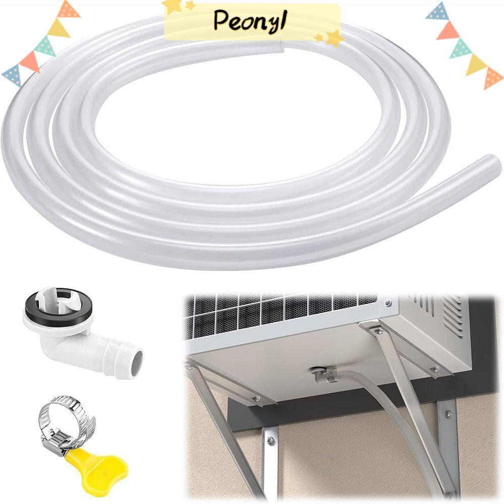 PEONY AC Drain Hose พร้อมขั้วต่อสายยางและแคลมป์ท่อท่อระบายน้ําเครื่องปรับอากาศรั่ว Universal แบบพกพา 3/6/10 Ft Drainpipe Window AC Mini แยกชิ้นส่วนหน่วย