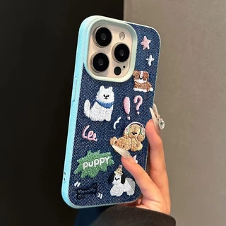 COD-ในไทย💥การ์ตูนลูกสุนัขลูกแมวหนังผิวสัมผัสนุ่ม เคส For IPhone 17 15 11 13 16 14 12 Pro Max 8 7 Plus 8Plus XR X XS Max