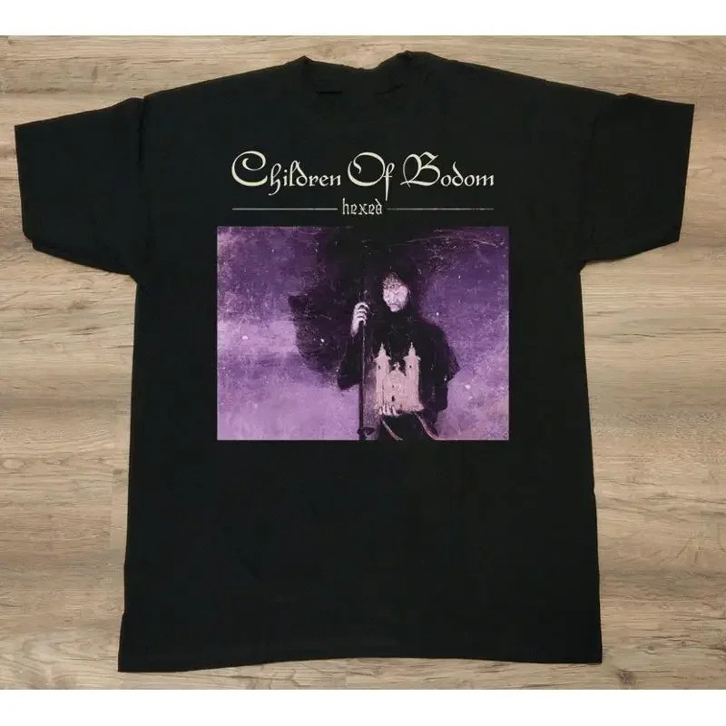 เสื้อยืดคอตตอนสีดำ Vtg Children of Bodom ขนาดเต็มสำหรับแฟนคลับ รุ่น NI417