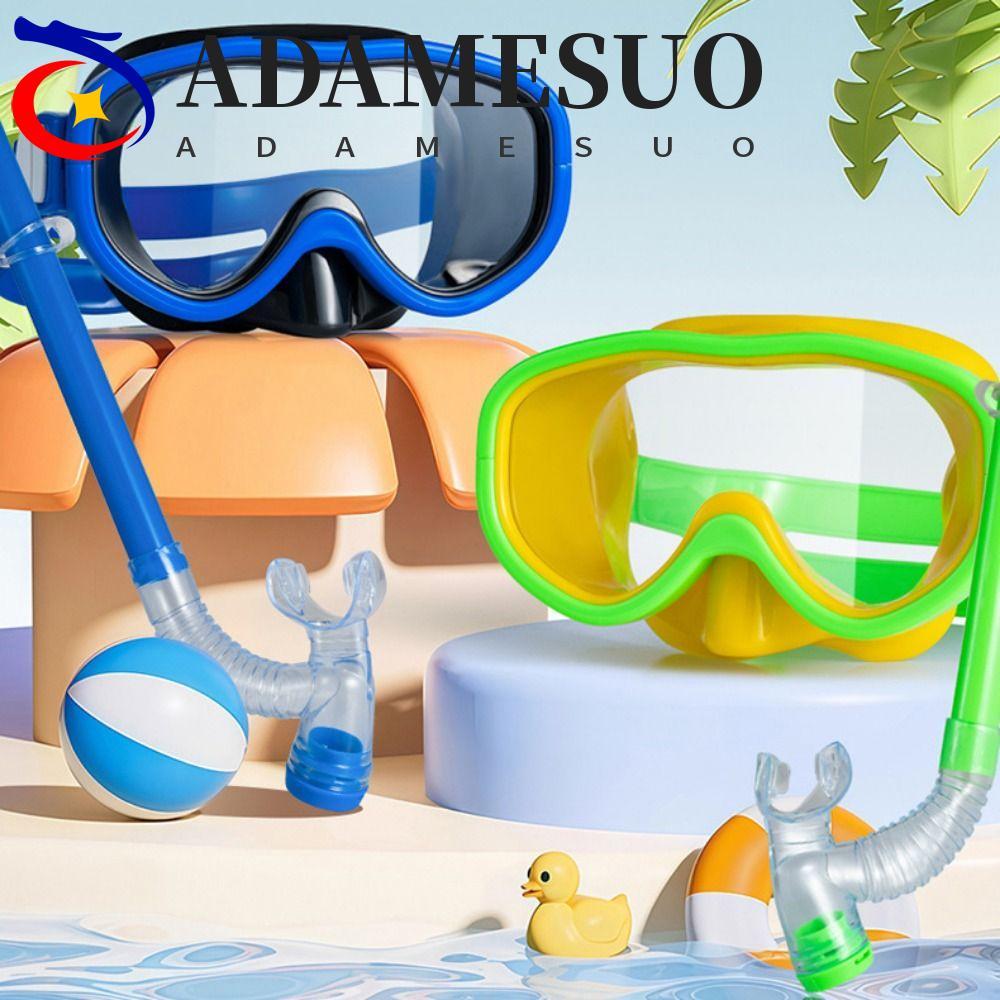 ADAMESUO เด็ก Snorkel ชุด, แว่นตากันน้ําเด็กแว่นตาว่ายน้ํา, Dry Top Snorkel Combo ชุดป้องกันรังสียูว