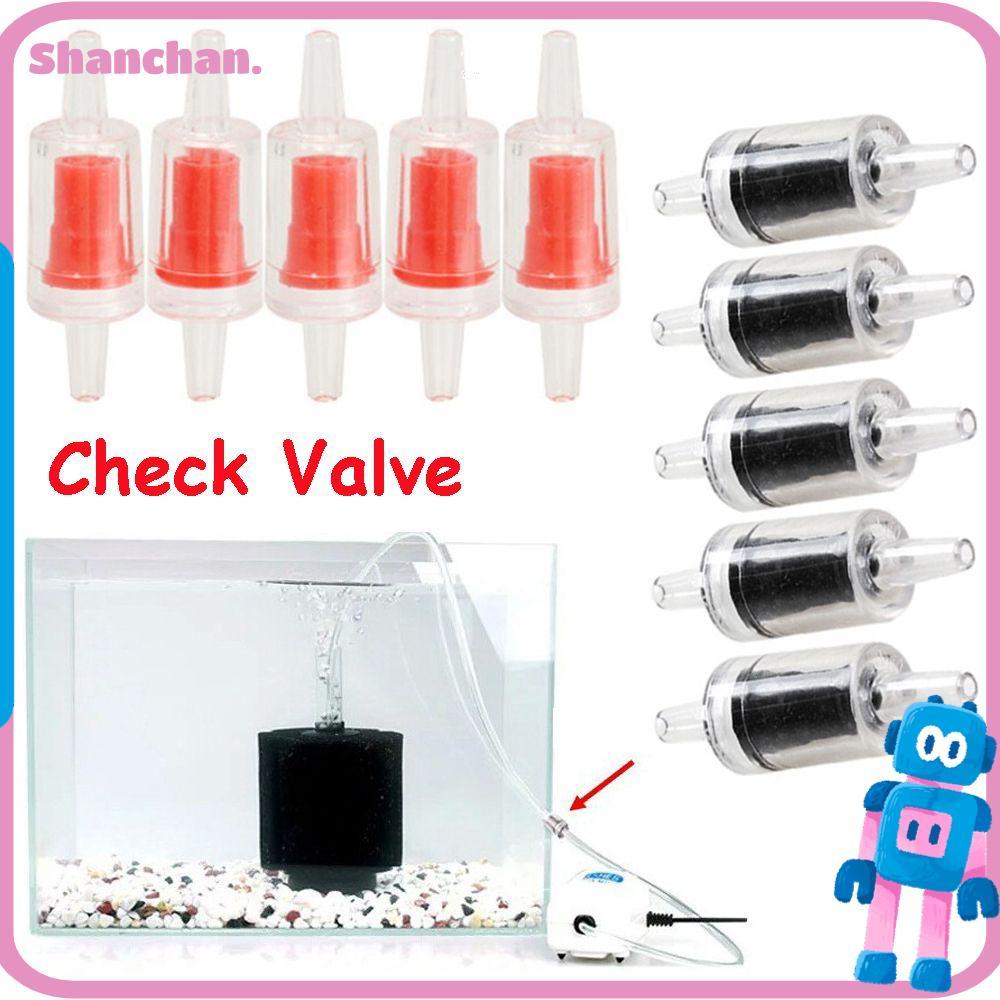 SHANCHAN 5 PCS เช็ควาล์วตู้ปลาบ้านตู้ปลาสีดําสีแดง Co2 System