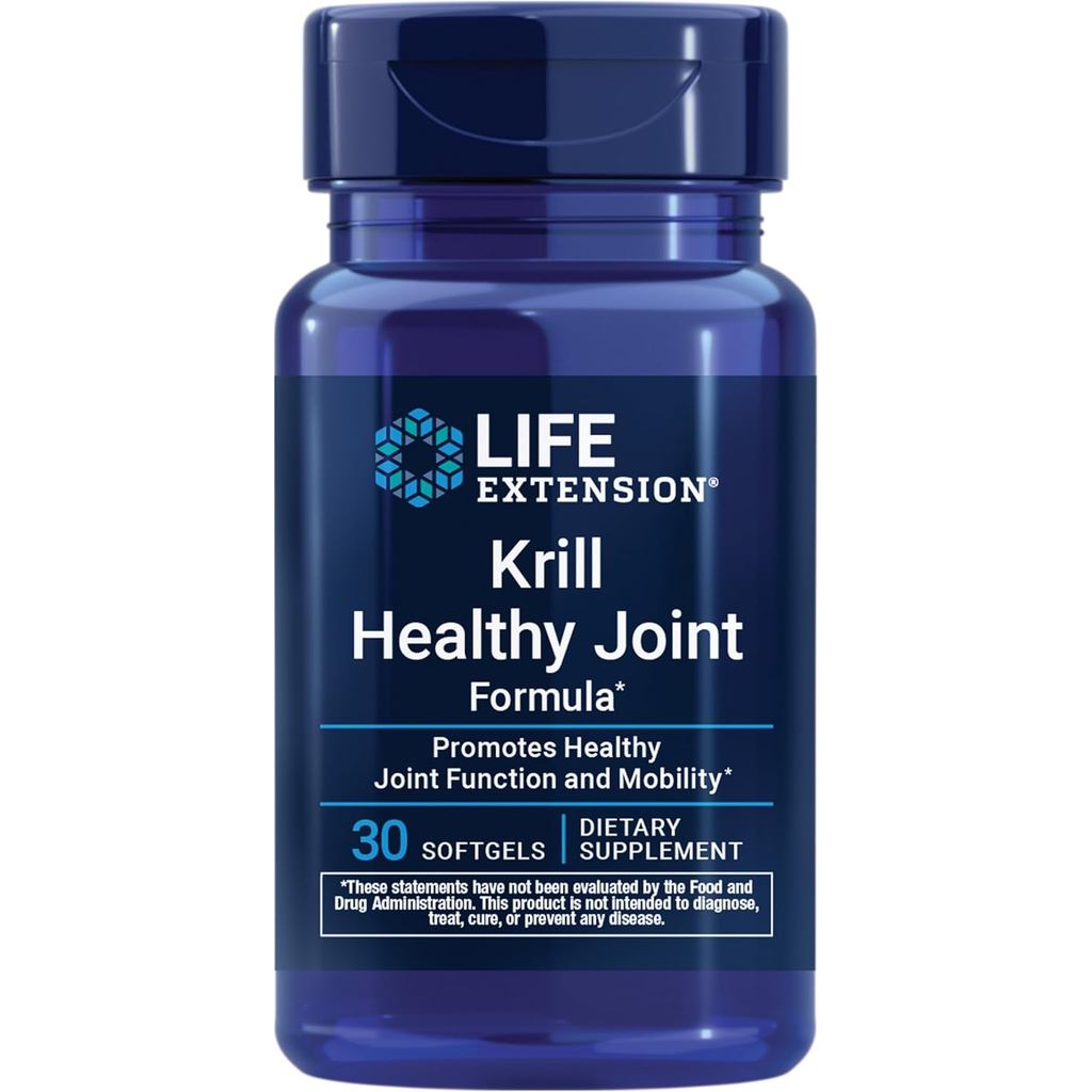 Life Extension Krill Healthy Joint Formula, Krill Oil, hyaluronic Acid, The carotenoid astaxanthin for Healthy Joints, Healthy Body, ปราศจากกลูเตน, Non-GMO, 30 ซอฟท์เจล