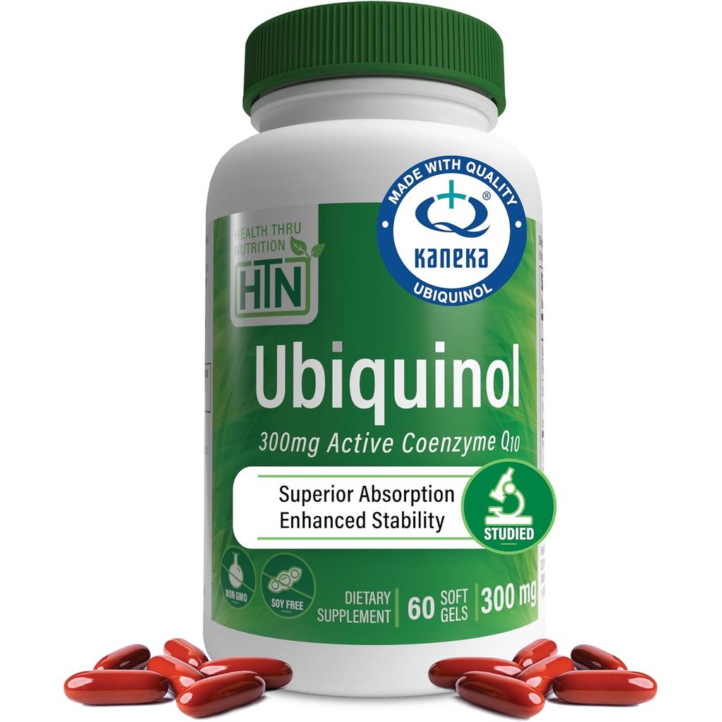 Ubiquinol 300 Milligram 60 Softgels EAF CoQ10 (สูตรดูดซับเพิ่ม Coenzyme Q10 เป็น Kaneka Ubiquinol)