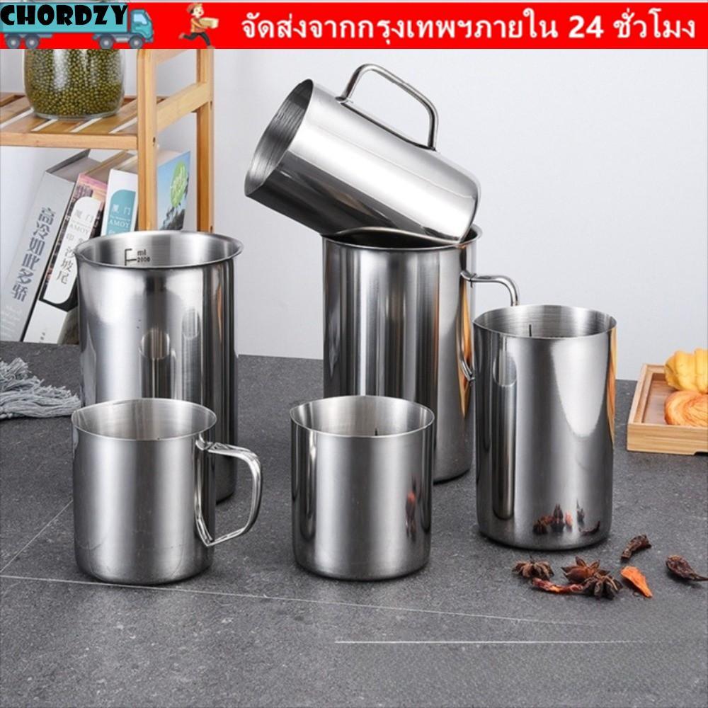 CHORDZY ห้องปฏิบัติการบีกเกอร์,ขนาดสําเร็จการศึกษา 500ml ถ้วยตวง, 1000ml ขนาดใหญ่ความจุสแตนเลสนม Frothing Pitcher เครื่องมือห้องครัว